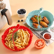 Silicone Air Fryer Baking Tray Non-Stick Air Fryer Basket Reusable Oven Baking Basket Handle Air-Fry