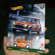 Morris Mini Cooper British Horse Power Car Culture Ban Karet Base Besi Hw Hot Wheels Rare Rwb Blv Ka