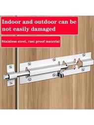1個不銹鋼加厚老式門栓鎖,適用於木質門窗,櫥櫃和浴室