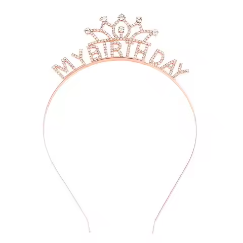 My Birthday Tiara Crown Headband for Women Girls Sweet 13th 16th 18th 21st Birthday Party Decoration