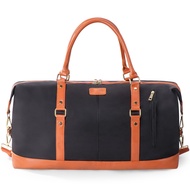 Travel Bag For Men Smooth Nylon Leather Weekender Bag For Woman Overnight Bag with Shoe Compartment,