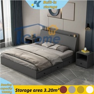 ZHQ 【Fast Delivery】Storage bed frame with storage bedroom 1.8m double bed tatami 1.5m bed household storage bed pull put bed queen size bed frame
