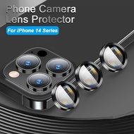 For iPhone 15 14 Pro Max 14 Plus 13 12 11 Pro Max Mini HD Back Camera Lens Metal Protector Ring Tempered Glass