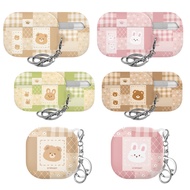 Korea{AirPods Pro2/Galaxy Buds3/FE/Pro/Pro2/live/Buds2}Case Cover Hard Fuzzy Bear Quilt