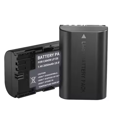 1pc/2pcs 7.4V 2650mAh LP E6 LPE6 LP-E6 E6N Battery For Canon EOS R5 R6 5D4 5D3 5DS R 6D 7D 5D Mark I