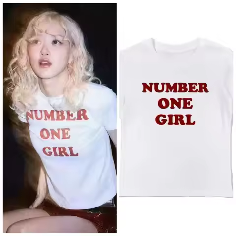 Rose Park Choi Young Number One Girl Same Style Peripheral Short Sleeved T-shirt for Women 2025 New