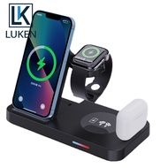 LUKEN 30W Wireless Charger Stand Qi Fast Charging Dock Station For App Watch Samsung Huawei iP 14 13 12 Pro Max AirP Earbuds