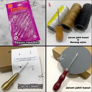 Jarum jahit kasut/ jarum repair kasut/ jarum tebuk kasut/ repair shoes needle/ benang nylon/ nylon t