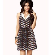 4vr Twenty One Cutout Polka Dot Shirtdress Small