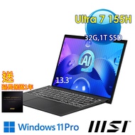 (送延長保固一年)msi微星 Prestige 13 AI Evo A1MG-011TW 13.3吋 商務筆電 (Ultra 7 155H/32G/1T SSD/Win11Pro)