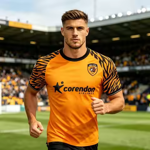 2026 summer Sale New Style Hull City Orange Tiger Stripe Jersey Football Shirt Fashion Comfortable B