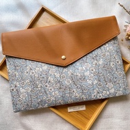 IPad Macbook 平板 電腦 保護套 收納袋 淺藍色花滿款