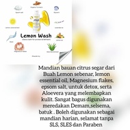 [Best seller]KHAULAH LEMON BODY WASH WITH MAGNESIUM dan Epsom Salt.Natural dan Organic.Sabun Mandian
