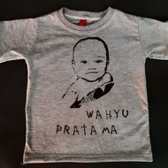 Baju Bayi Custom Foto Sendiri Murah Lucu Abu