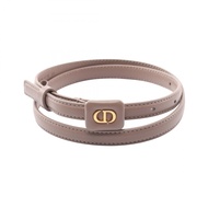 【二手】Dior CD Logo 迷你米色皮革腰帶 女士 A