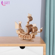 [ Puzzle Toy Shape Puzzle Pretend to Wooden 3D Sailboat Puzzle