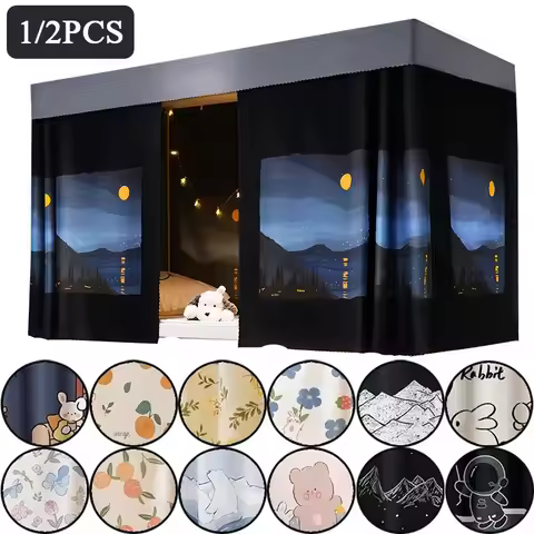 1/2PCS New Upgraded Thicken Blackout Bed Curtain Table Partition Screen Mosquito Proof Canopy for St