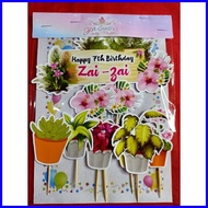 ● ✆ ◲ Plantita Theme Cake Topper