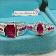 Couple Ring Silver 925 /Cincin Perak 925 Batu Crystal