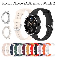 For Honor Choice SAGA Smart Watch 2 Strap 12mm watch band + diamond frame cover case