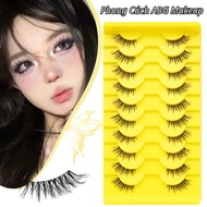 Box of 10 Half Lash ABG Makeup False Eyelashes - Semi-part Eyelashes Pasted at the End of the Eye to