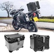 Top Box Aluminium Motorcycle 45L with Universal Base Plate Motorcycle Trunk Box Motorcycle Rear Storage