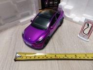 【超大部-Tesla Model Y】《可發聲，著燈》[另有白色，藍色，黑色，灰色，紅色版本可供選擇]全新1：24 紫色特斯拉"Model Y"合金模型回力電動玩具跑車 purple color Te