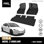 3D Mats พรมปูพื้นรถยนต์ | TESLA - Model 3 Highland ปี 2025 พรมกันลื่น พรมกันนํ้า พรมรถยนต์