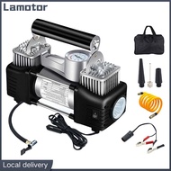 COD Delivery within 3 days [Free Shipping] 12V Portable Dual Cylinder Air Pump Heavy Duty Car Tire I