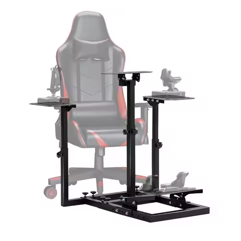 Flight Sim Stand with 3 Multiple Shift Lever Panels Fit for Logitech G27 G29 X52 X56, for Thrustmast