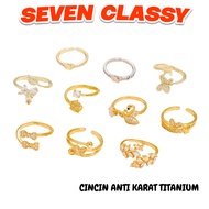 SC - JEWELRY FUJI TITANIUM DIAMOND ANTI-RUST RING C37 GOLD PLATED WOMEN'S RING ANTI-RUST JEWELRY