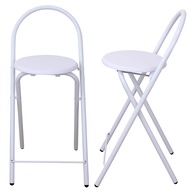 [特價]【頂堅】鋼管高背(木製椅座)折疊椅/高腳吧台椅/摺疊餐椅-三色-2入組素雅白色