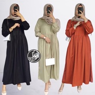 Shafa Midi Dress Busui &amp; Non Busui Simple Warna Pastel Midi Dress Gami