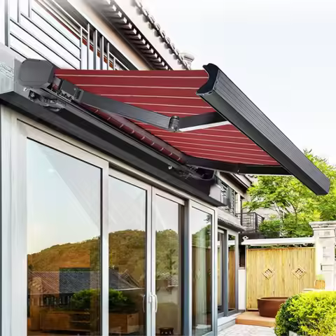 retractable awning electric awning motorized awning full cassette awning retractable canopy outdoor 