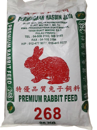 (1KG) MURAH MAKANAN ARNAB PREMIUM RABBIT PELLET FOOD, FEED & DIET REPACKED BRAND HASBIN JAYA 268