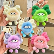 GANTUNGAN Cute Bow Briquette Doll Elf School Bag Charm Bag Plush Doll Car Keychain Pendant Women Gif