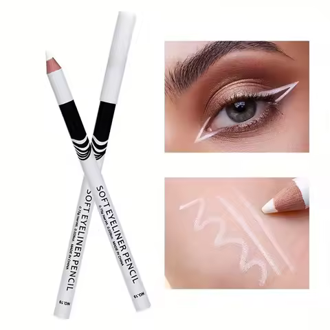 White Eyeliner Pencil Thick Slender Eyeliner Fast Drying Long Lasting Smudge Proof Eyeliner Pen Wate