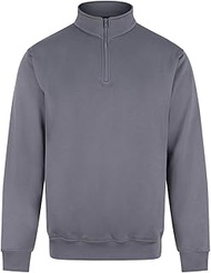 Mens Quarter Zip Sweatshirt (UK Size: 4XL) (Solid Grey)