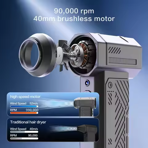 990000RPM Violent Fan 40MM Brushless Powerful Air Blower 9 Gears Speed Adjustable Turbo Jet Fan 350G