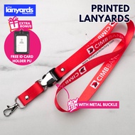Printed CIMB Bank Lanyard with Metal Buckle & Hook 20mm Ready Stock