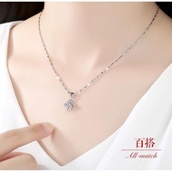 Silver chain necklace female S999 silver clavicle heart-shap银项链女S999纯银锁骨链心形吊坠甜美简约日足银首饰品ktdd3ieshm10.