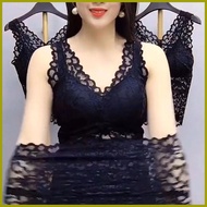 ┛ ∰ ☇◑ Plus Size 37KG-88KG Women Soft Lace Crop Top Sando For Women Sando Crop Top Plus Size Crop T