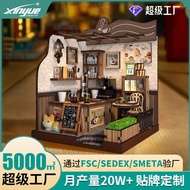 House Assembly Puzzle Attic Bookend Model diy Hut 3d Cross-Border Handmade Decoration Villa Mini Thr
