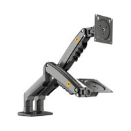 North Bayou F160-G 雙螢幕桌面支架 - 槍灰色 | 單臂承重 2-9kg靈活調節 | 適用17-27 吋螢幕主流尺寸