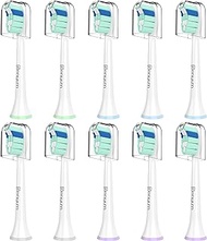 Replacement Toothbrush Heads for Philips Sonicare Replacement Heads, Brush Head Compatible with Phillips Sonicare Electric Toothbrushes C2, for Philips Sonic Care Brush(All Snap-on), 10 Pack