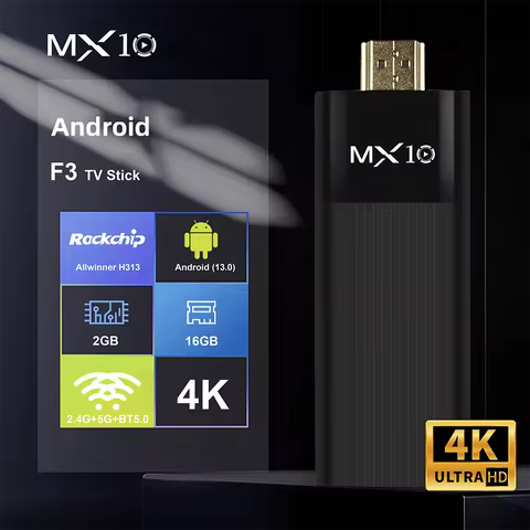 MX10-F3 Stick New Android 13.0 Allwinner H313 2GB 16GB Good price Mini Wifi BT5.0 1080P 4K TV 2G+16G