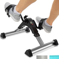 Vive Desk Bike Cycle - Foot Pedal Exerciser - Foldable Portable Foot, Hand, Arm, Leg Exercise Pedaling Machine - Folding Mini Stationary Bike Pedaler, Fitness Rehab Gym Equipment (Silver)
