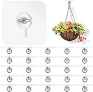 Boocalny 24Pcs Adhesive Ceiling Hooks for Hanging Plant, 2.36 Inch Heavy Duty Wall Hangers Holds Up 