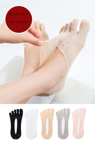 Yingbao 2 Pair Five finger Toe Socks Women Female No Show Summer Ultra-thin Non slip Ladies Low Cut