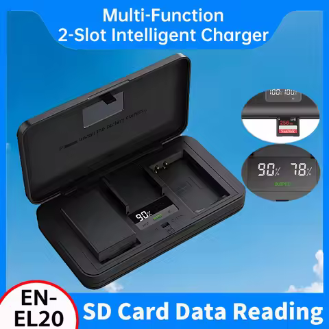 EN-EL20 EN-EL20a Battery Charger With SD card reading function for Nikon Coolpix P1000 P950 J1 J2 J3